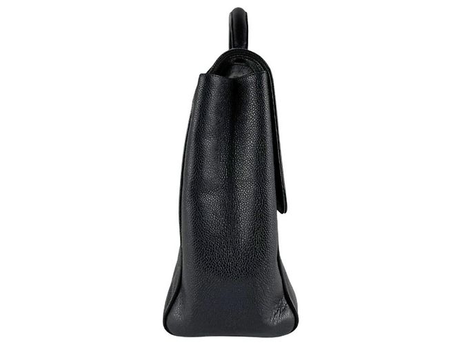 Borsa Chanel in pelle di vitello martellata nera Nero - vista 2