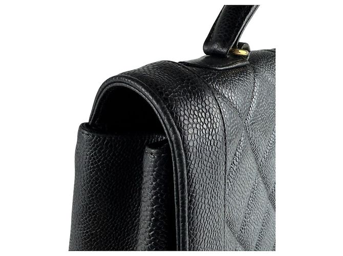Borsa Chanel in pelle di vitello martellata nera Nero - vista 6