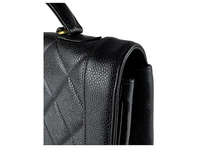 Borsa Chanel in pelle di vitello martellata nera Nero - vista 7