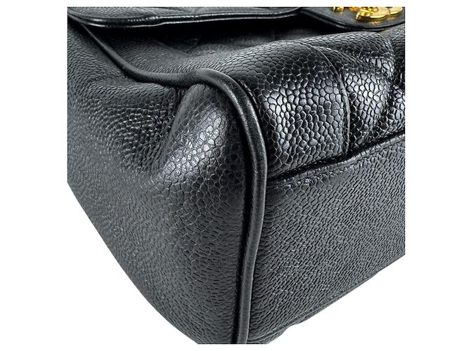 Borsa Chanel in pelle di vitello martellata nera Nero - vista 8