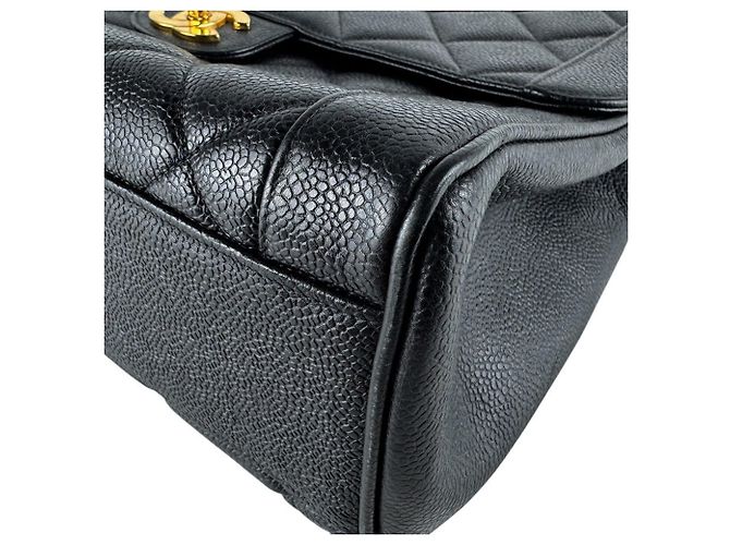 Borsa Chanel in pelle di vitello martellata nera Nero - vista 9