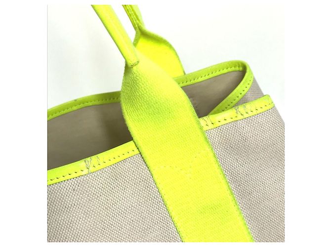 Balenciaga 339933 Navy Cabas S Tote Bag Bianco Giallo - vista 11