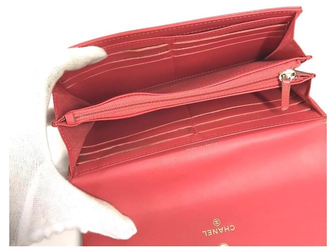 Chanel CC Coco Mark Logo Long Wallet Rot - Ansicht 11