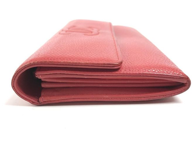 Chanel CC Coco Mark Logo Long Wallet Rot - Ansicht 3