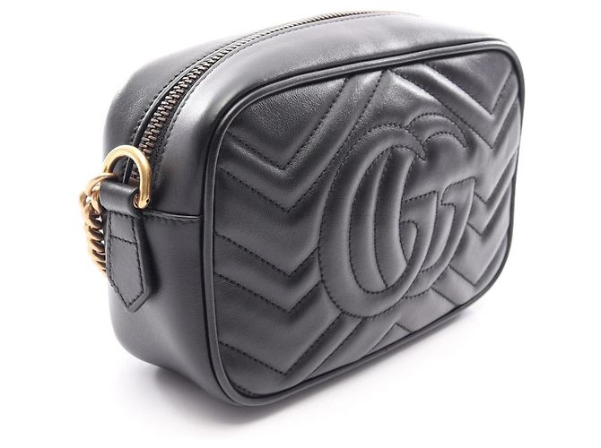 Mini borsa trapuntata Gucci GG Marmont Nero - vista 2