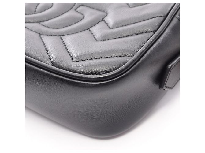 Mini borsa trapuntata Gucci GG Marmont Nero - vista 5