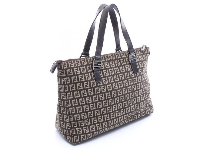Fendi Zucchino Tote Bag Braun Beige - Ansicht 2
