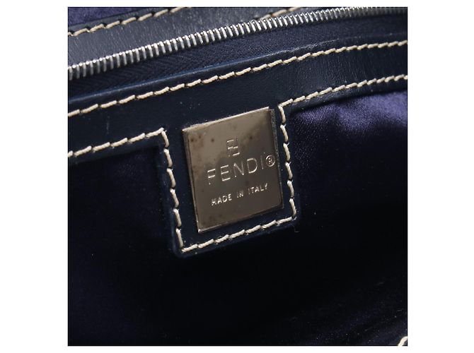 Fendi Zucchino Tote Bag Braun Marineblau - Ansicht 4