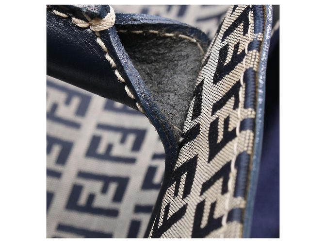 Fendi Zucchino Tote Bag Braun Marineblau - Ansicht 6