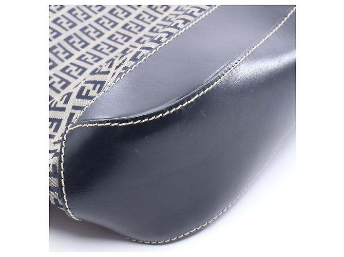 Fendi Zucchino Tote Bag Braun Marineblau - Ansicht 9
