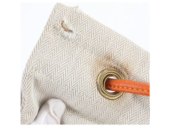 Hermès Borsa a Spalla Hermes Aline GM Toile Chevron Leather Beige Arancione - vista 11