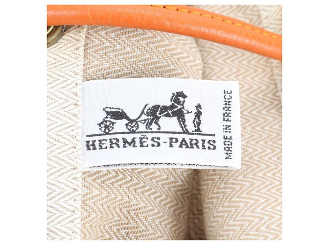 Hermès Borsa a Spalla Hermes Aline GM Toile Chevron Leather Beige Arancione - vista 12