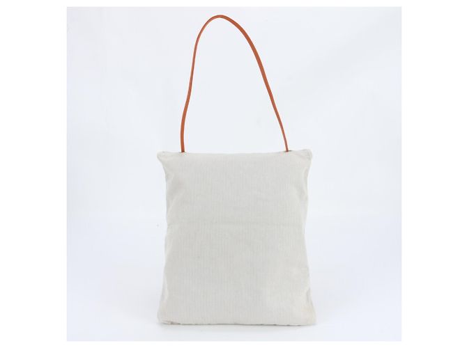 Hermès Borsa a Spalla Hermes Aline GM Toile Chevron Leather Beige Arancione - vista 3