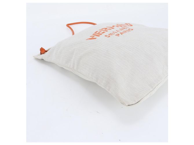 Hermès Borsa a Spalla Hermes Aline GM Toile Chevron Leather Beige Arancione - vista 6