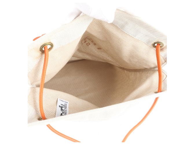 Hermès Borsa a Spalla Hermes Aline GM Toile Chevron Leather Beige Arancione - vista 7