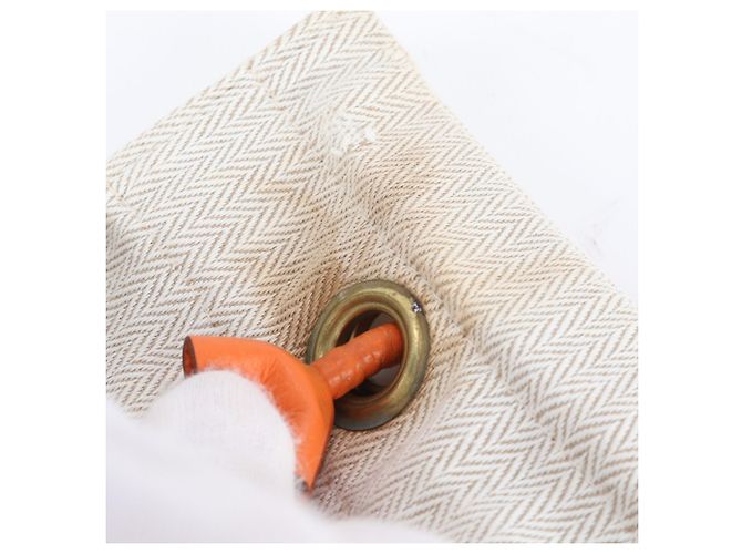 Hermès Borsa a Spalla Hermes Aline GM Toile Chevron Leather Beige Arancione - vista 9