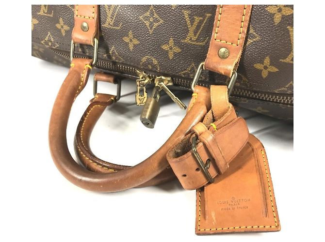 Borsa da viaggio Louis Vuitton Monogram Keepall 50 Marrone - vista 8