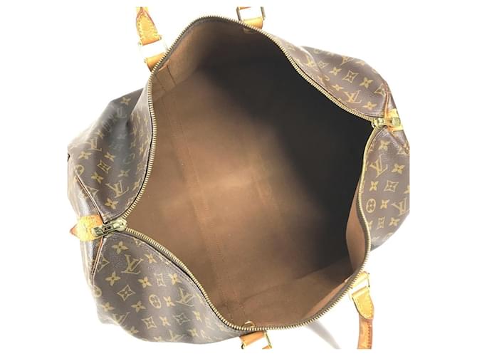 Borsa Louis Vuitton Monogram Keepall 55 Marrone - vista 11