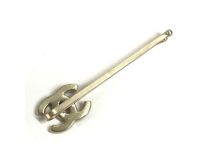 Fermaglio per capelli con logo Chanel CC Coco Mark Rosso D'oro - vista 2
