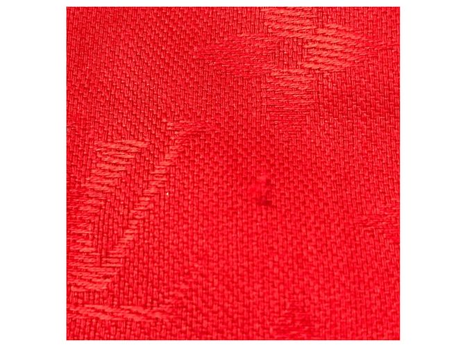 Stola Louis Vuitton Monogram in lana e seta rossa Rosso - vista 12