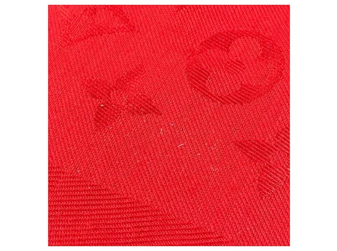 Stola Louis Vuitton Monogram in lana e seta rossa Rosso - vista 5