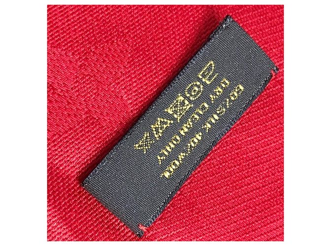 Stola Louis Vuitton Monogram in lana e seta rossa Rosso - vista 8