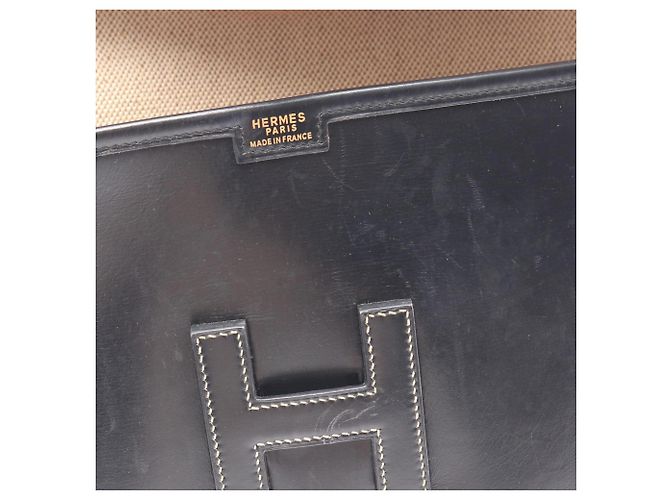 Borsa a mano clutch Hermès Jige PM Second Bag Nero - vista 7