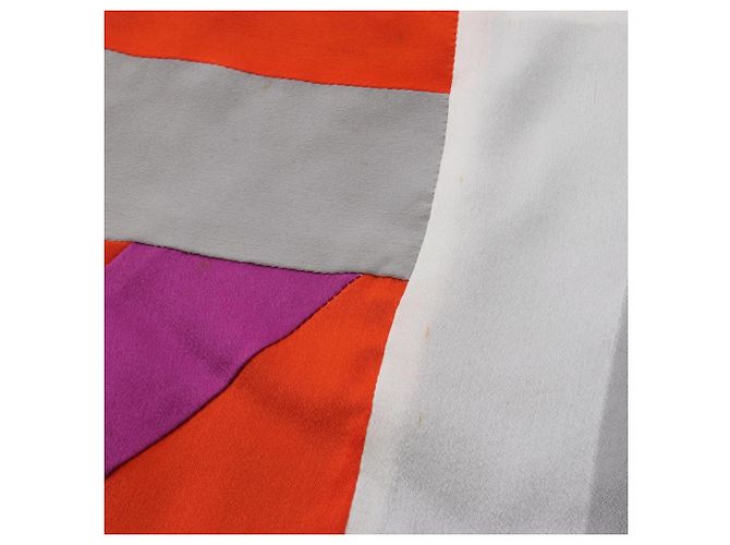 Hermès Hermes Mehrfarbiger lila Seidenschal Mehrfarben - Ansicht 9