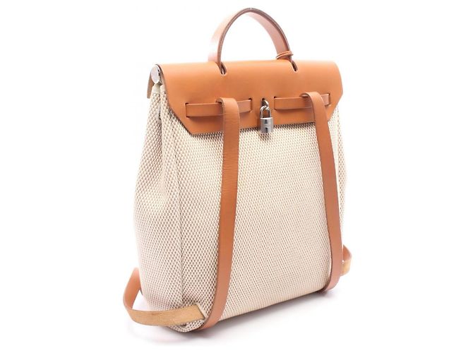 Hermès Zaino/Borsa Hermes Herbag Ad PM Marrone Beige - vista 2