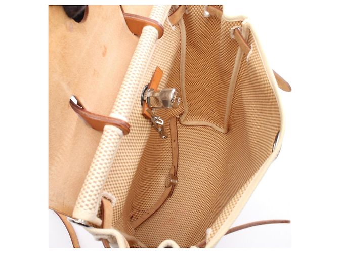 Hermès Zaino/Borsa Hermes Herbag Ad PM Marrone Beige - vista 3