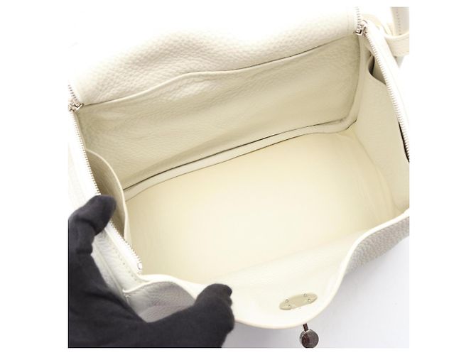 Hermès Borsa a tracolla Hermes Lindy 26 in bianco - vista 3