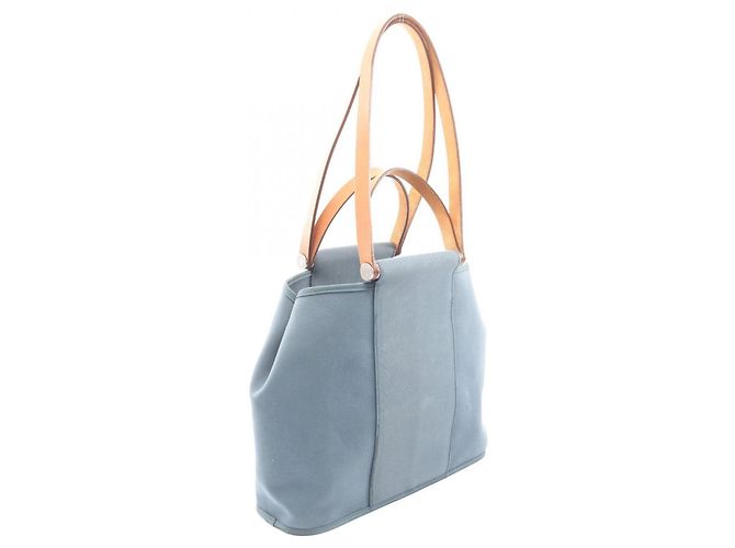 Hermès Borsa Tote 2-Way Hermes Cabas PM Blue Tone Pet Marrone Verde - vista 2