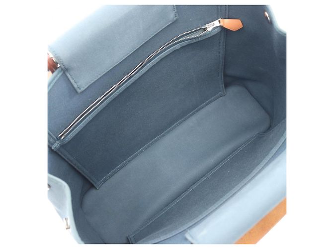 Hermès Borsa Tote 2-Way Hermes Cabas PM Blue Tone Pet Marrone Verde - vista 3