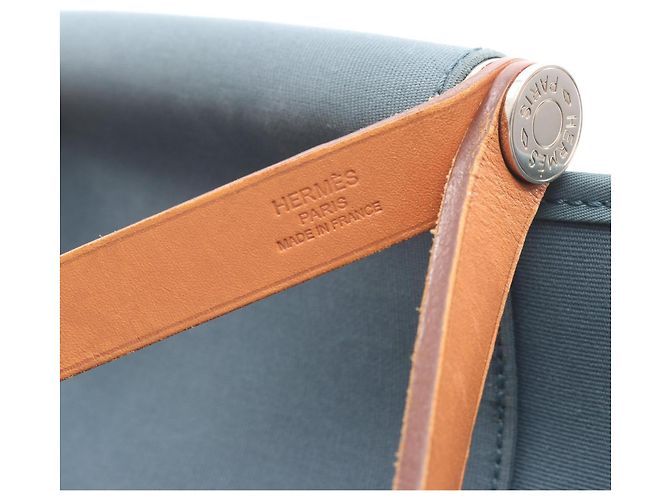 Hermès Borsa Tote 2-Way Hermes Cabas PM Blue Tone Pet Marrone Verde - vista 4