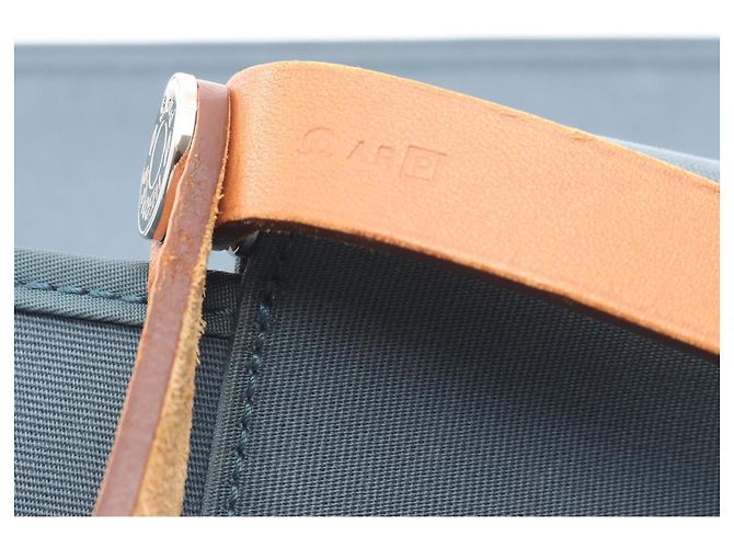 Hermès Borsa Tote 2-Way Hermes Cabas PM Blue Tone Pet Marrone Verde - vista 5