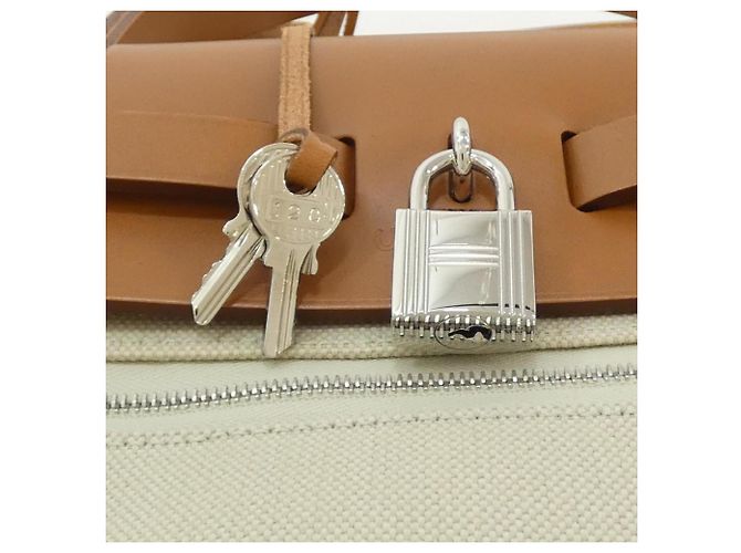 Hermès Borsa Hermes Herbag Zip PM Rosso Beige - vista 4