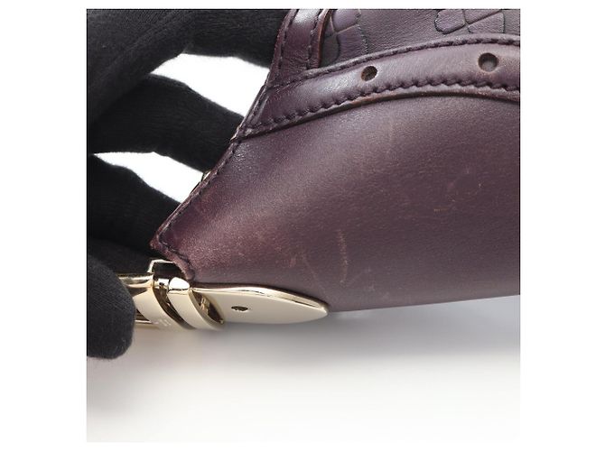 Borsa a tracolla Gucci in pelle viola Horsebit Porpora - vista 7