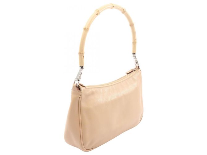 Borsa Bamboo in pelle beige Gucci - vista 2