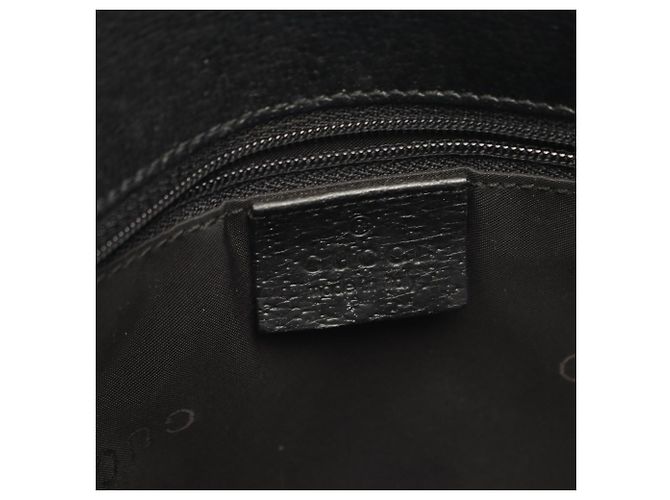 Bolsa de ombro Gucci em nylon preto e couro - vista 4