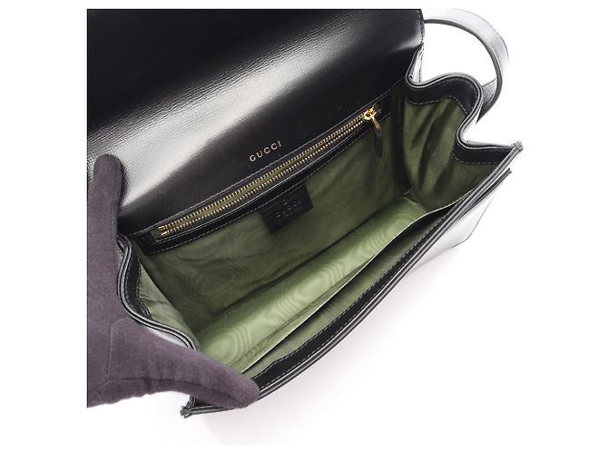 Borsa a tracolla in pelle Gucci Double G Nero - vista 3