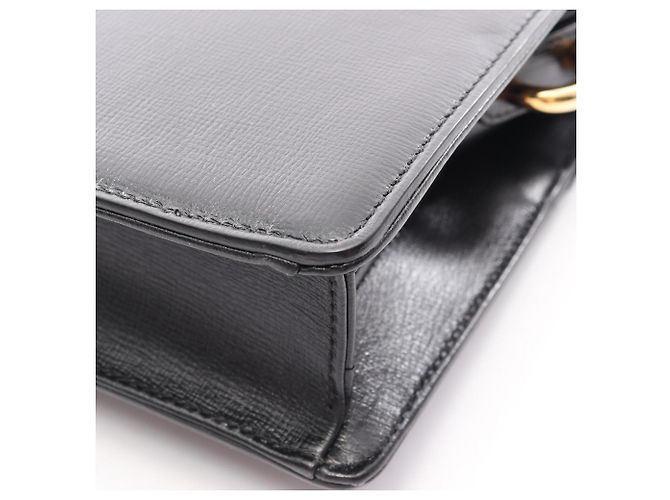 Borsa a tracolla in pelle Gucci Double G Nero - vista 5