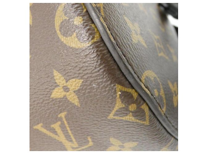 Borsa a tracolla Louis Vuitton Monogram Macassar Soft Polochon Marrone D'oro - vista 2