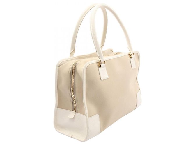 Borsa Loewe Amazona 36 Bianco Beige - vista 2