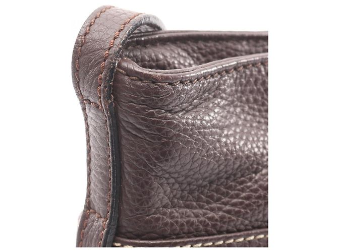 Borsa a tracolla in pelle marrone Loewe - vista 10