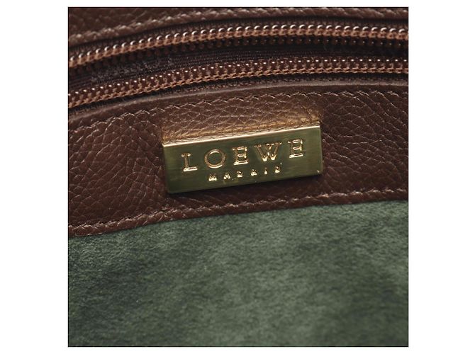 Borsa a tracolla in pelle marrone Loewe - vista 4