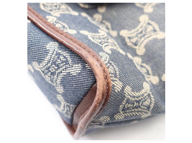 Céline Borsa Tote Celine Paris Macadam Marrone Blu - vista 10