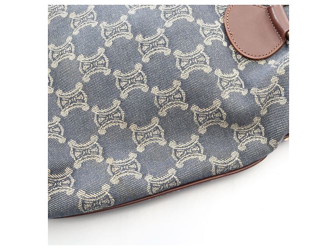 Céline Borsa Tote Celine Paris Macadam Marrone Blu - vista 12