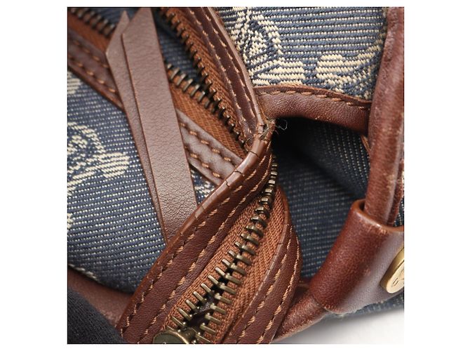 Céline Borsa Tote Celine Paris Macadam Marrone Blu - vista 5