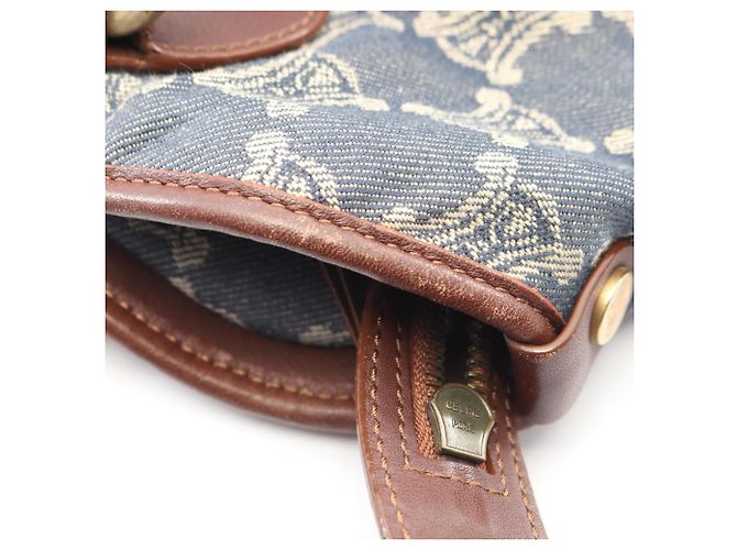Céline Borsa Tote Celine Paris Macadam Marrone Blu - vista 6