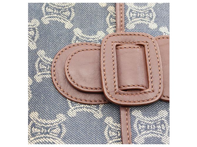 Céline Borsa Tote Celine Paris Macadam Marrone Blu - vista 9
